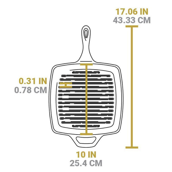 Parrilla Cuadrada Hierro Fundido 27 cm